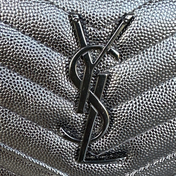 SOLD YSL Monogram Large Flap Wallet in Grained Leather - Picture 2 of 9